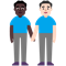 Men Holding Hands- Dark Skin Tone- Light Skin Tone emoji on Microsoft